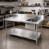 Thumbnail image #2 for John Boos 48-Inch Stainless Steel Prep Sink Work Table With Right-Side Bowl and 5-Inch Backsplash