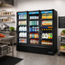 Thumbnail image #2 for True Three-Section Full-Length Glass Door Refrigerated Merchandiser with 12 Shelves, Black Exterior