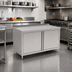 Thumbnail image #2 for John Boos Enclosed Cabinet Base Work Table with Hinged Doors, 36 x 30 Inch, 14-Gauge 300 Series Stainless Steel Top, 1-1/2 Inch Rear Riser