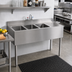 Thumbnail image #2 for Krowne Silver Series Three-Compartment Stainless Steel Bar Sink with Integrated Drainboard and Wall-Mount Faucet