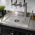 Thumbnail image #2 for Stainless Steel Platform Drip Tray with Glass Rinser, Surface Mount, 23-5/8-Inch x 15-3/4-Inch, for 2-3 Faucets