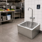 Thumbnail image #2 for John Boos PBMS2424-6 Stainless Steel Floor-Mounted Mop Sink, 1 Compartment, 24 x 24 x 6 Inches, 3-1/2-Inch Drain