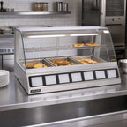 Thumbnail image #2 for Antunes DCH-300 Full-Service Countertop Heated Display Cabinet, Curved Glass, Stainless Steel, 3 Full-Size Pan Capacity