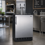 Thumbnail image #2 for Summit Commercial SBC7BRSWK2 24-Inch Dual-Tap Wine Kegerator, 5.3 Cu. Ft., Convertible Refrigerator, Stainless Steel Door