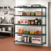 Thumbnail image #2 for Eagle Group Valu-Gard 5-Tier Add-On Wire Shelving Unit, 60W x 24D x 74H, Green Epoxy Finish