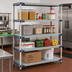 Thumbnail image #2 for MetroMax 4 All-Polymer Starter Shelving Unit with 4 Open Grid Shelves, 48W x 18D x 74H