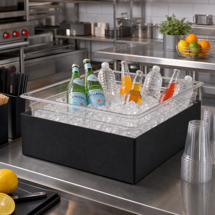 Product image #3 for Cal-Mil Black Collapsible Beverage Ice Housing, 18 x 26 x 6 Inches