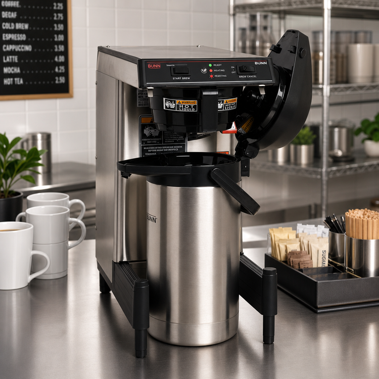 Product image #2 for BUNN SmartWAVE WAVE15-APS Low Profile Wide Base Automatic Fill Airpot/Thermal Carafe Coffee Brewer