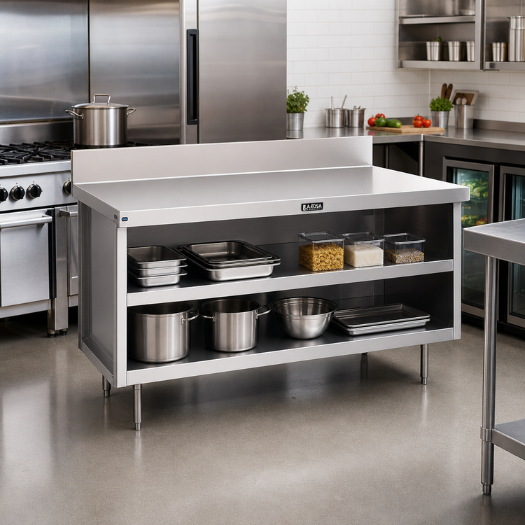 Product image #2 for La Rosa Refrigeration 42" x 28" Open Shelf Utility Stand with 304 Stainless Steel Top