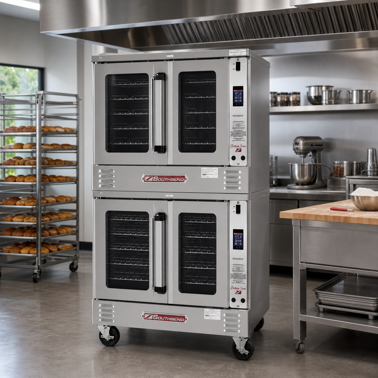 Product image #2 for Southbend Platinum Double-Deck Bakery-Depth Electric Convection Oven with Touchscreen Controls, Dependent Glass Doors, and Ventless Design