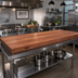 Thumbnail image #2 for John Boos Boos Block American Black Walnut Edge Grain Kitchen Countertop, 120 x 27 x 2-1/4 Inches, Varnique Finish