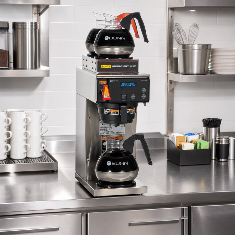 Product image #2 for BUNN AXIOM®-DV-3 Single Automatic Fill Commercial Drip Coffee Brewer, Dual Voltage, 3 Warmers, 200 oz Tank