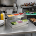 Thumbnail image #2 for 2-Tier Stepped Condiment Center with Individual Notched Lids, 6 x 1-Quart Inserts, Stainless Steel