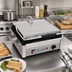 Thumbnail image #2 for Eurodib Commercial Countertop Electric Panini Press with Flat Top & Bottom Cast Iron Plates, 14 x 10 Inches