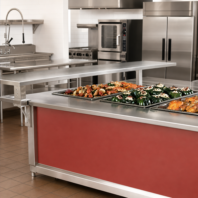 Product image #2 for Customer-Side Plate Rest with Lift-Off Bracket for ADA 4-Series Signature Server, 60 x 7 Inches