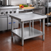 Thumbnail image #2 for Heavy-Duty Stainless Steel Machine Stand with Adjustable Shelf and Marine Edge, 36 x 30 x 20-1/4 Inches