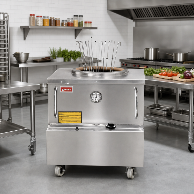 Product image #2 for Omcan Stainless Steel Natural Gas Tandoor Clay Oven, 32 x 32 x 36 Inches, 56,000 BTU