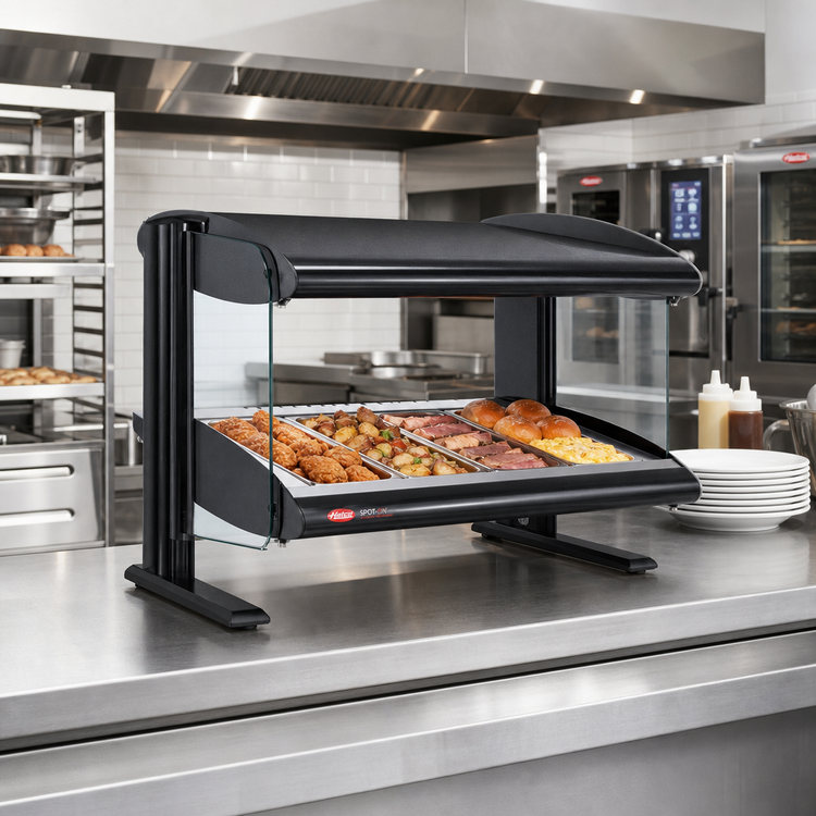 Product image #2 for Hatco Spot On Horizontal Countertop Heated Zone Merchandiser Warmer, 1 Shelf, 6 Zones
