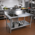 Thumbnail image #2 for John Boos Stainless Steel Prep Table With Left Sink, 5-Inch Backsplash and Adjustable Undershelf