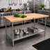 Thumbnail image #2 for John Boos JNS04-X 72 Inch x 24 Inch Wood Top Work Table with Adjustable Undershelf