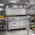 Thumbnail image #2 for Southbend Ultimate 60-Inch Commercial Gas Restaurant Range with 4 Open Burners, 24-Inch Griddle, Convection Oven and Cabinet Base