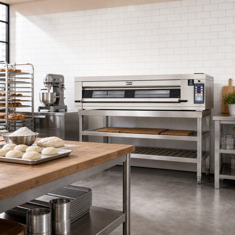 Product image #2 for Artisan Stone Hearth Single Deck Electric Deck Oven, 3-Pan Capacity, End Load