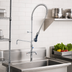 Thumbnail image #2 for T&S Brass Deck-Mount Pre-Rinse Unit with Single-Hole Mixing Faucet, 12-Inch Swing Spout Add-On Faucet, and Low-Flow Spray Valve