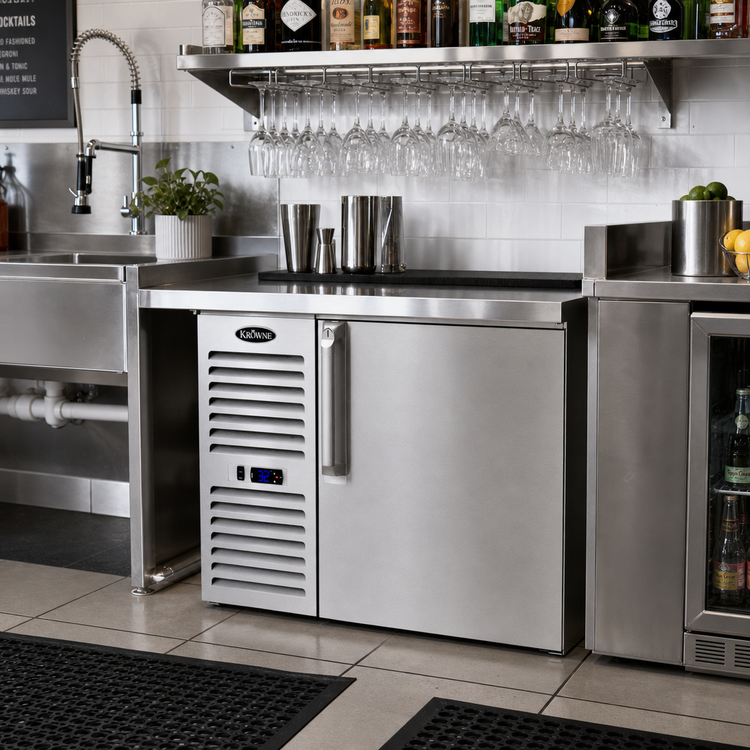 Product image #2 for Krowne LS36 Low-Profile Refrigerated Back Bar Storage Cabinet, 36-Inch, 1-Door