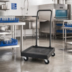 Thumbnail image #3 for CFS Brands OptiClean C2236H03 Single-Stack Polypropylene Glass Rack Dolly with Push Handle, Drain Platform, 350 lb Capacity