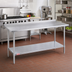 Thumbnail image #2 for Duke 72-Inch x 24-Inch Stainless Steel Work Table with 1-1/8-Inch Riser and Galvanized Undershelf