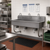 Thumbnail image #2 for Advance Tabco FS-WM-60KV 60-Inch 3-Station Wall-Mounted Multiwash Hand Sink with Knee Valves