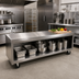 Thumbnail image #2 for La Rosa Mobile Stainless Steel Equipment Stand with Open Cabinet Base, 116 x 24 Inches