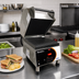 Thumbnail image #2 for Nemco PaniniPro Commercial Countertop Panini Press with Grooved Top & Bottom 10.5 x 10.5 Inch Non-Stick Aluminum Plates, 208V
