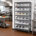 Thumbnail image #2 for Quantum 8-Shelf Heavy Duty Stationary Wire Shelving Unit with 24 Clear Bins, 36 x 24 x 75 Inches