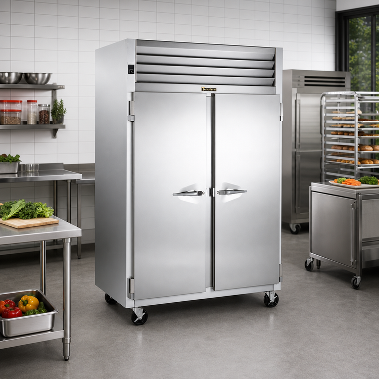 Product image #2 for Traulsen Spec-Line 58-Inch Wide Two-Section Reach-In Freezer, Remote Refrigeration, Half-Height Solid Doors