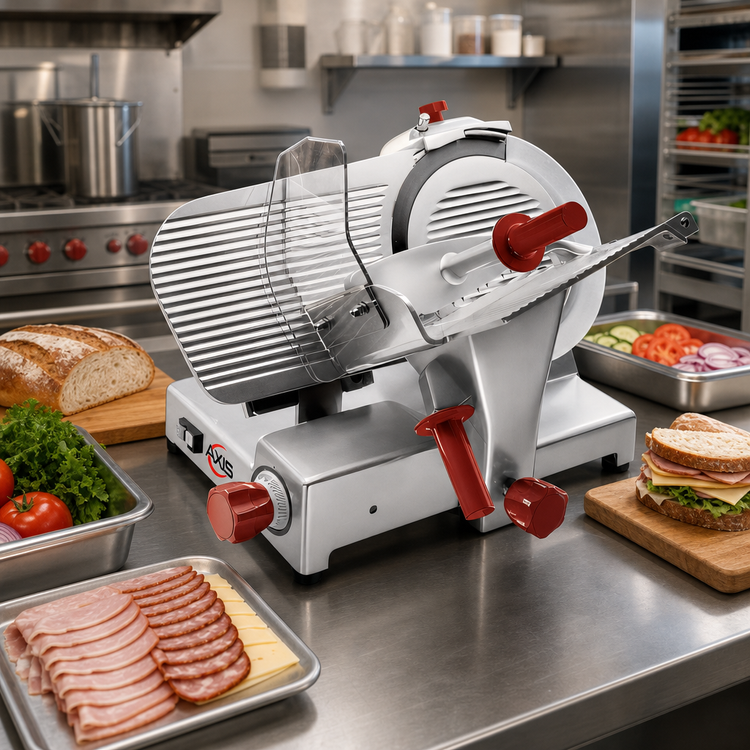 Product image #2 for Axis 14-Inch Manual Gravity Feed Gear-Driven Commercial Food Slicer