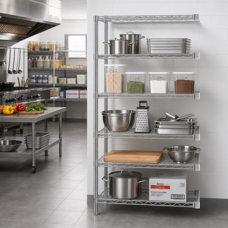 Product image #2 for EAGLEbrite 5-Tier Add-On Wire Shelving Unit, 30 x 24 x 74 Inches, Zinc Finish