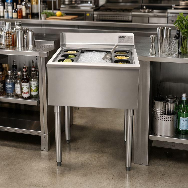 Product image #2 for Eagle 2200 Series Modular Underbar Cocktail Unit, 24 x 24 Inches, 8-Inch Deep Insulated Ice Bin, 63 lb Ice Capacity