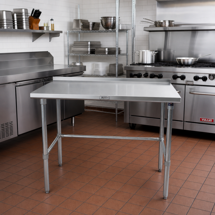 Product image #2 for John Boos Stallion 30 x 36 Inch Stainless Steel Work Table with 1-1/2 Inch Rear Up-Turn