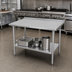 Thumbnail image #2 for John Boos Stallion 30 x 36 Inch Stainless Steel Work Table with 1-1/2 Inch Rear Up-Turn