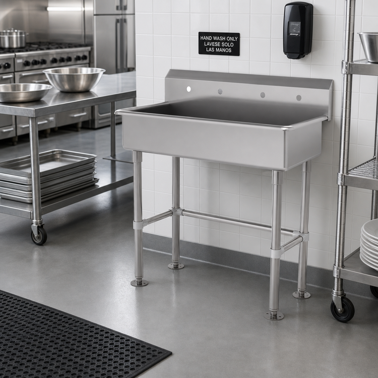 Product image #2 for Advance Tabco 40-Inch Freestanding Multiwash ADA-Compliant Hand Wash Sink, 304 Stainless Steel