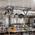 Thumbnail image #2 for Eagle Group Ceiling-Mounted Triple-Bar Stainless Steel Pot Rack, 28 x 20 x 18 Inches