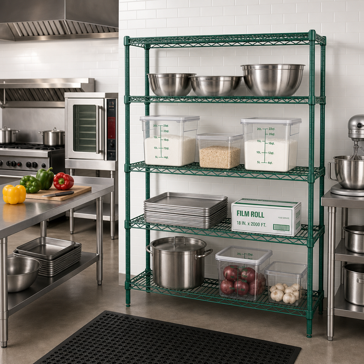 Product image #2 for Quantum Wire Shelving Starter Kit, 72"W x 14"D x 74"H, 4-Shelf Stationary Unit