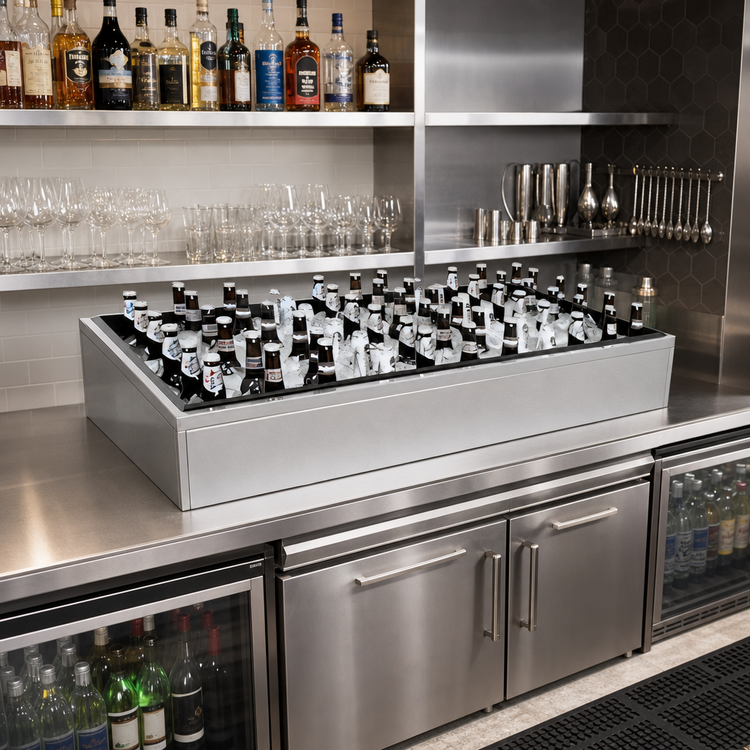 Product image #2 for Glastender 48-Inch Wide x 24-Inch Deep Back Bar Ice Display Unit, Stainless Steel
