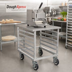 Thumbnail image #2 for DoughXpress TXC-3 Stainless Steel Tortilla Press Storage Cart with 4 Casters and 6 Storage Racks