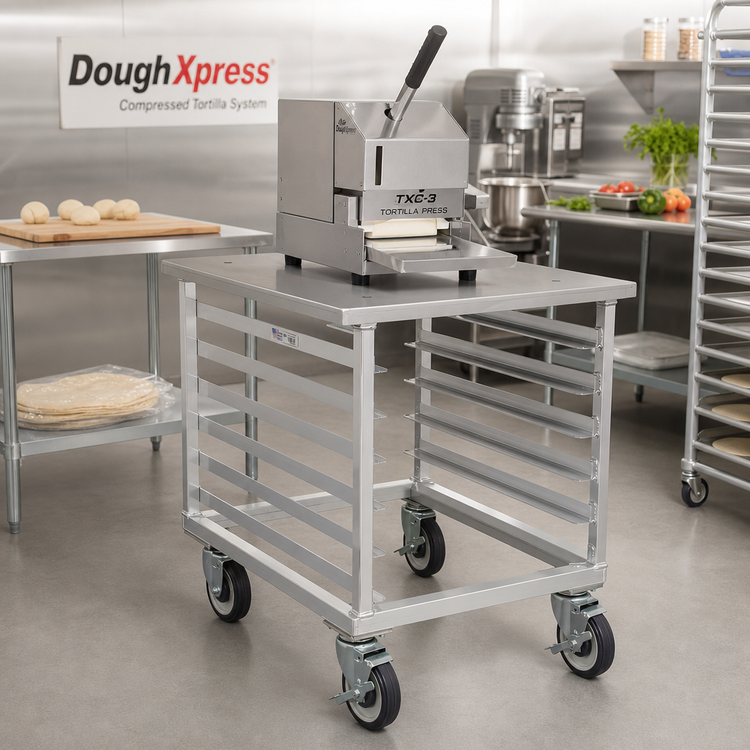 Product image #2 for DoughXpress TXC-3 Stainless Steel Tortilla Press Storage Cart