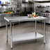 Thumbnail image #2 for Eagle Spec-Master Marine Series Flat Top Stainless Steel Work Table, 120W x 24D, Galvanized Base with Adjustable Undershelf