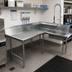 Thumbnail image #2 for Advance Tabco Korner Soil L-Shaped Dishtable with Pre-Rinse Sink, Left-Hand, 95-Inch, 16-Gauge 304 Stainless Steel