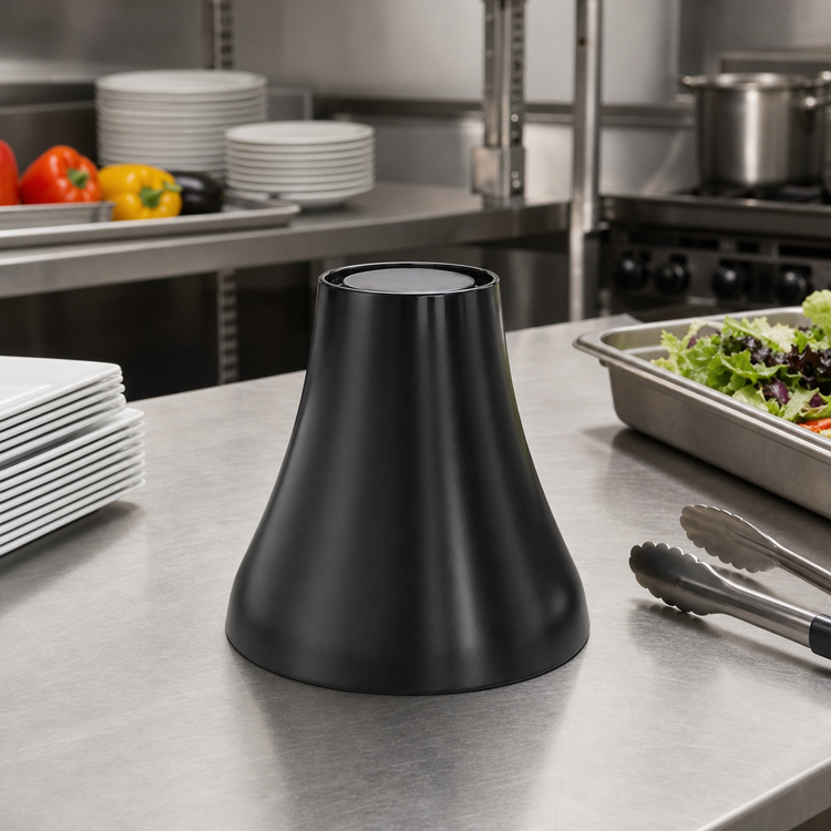 Product image #2 for Lift Collection Round Black Melamine Buffet Pedestal, 6-1/2 Inch Dia. x 7-1/8 Inch H