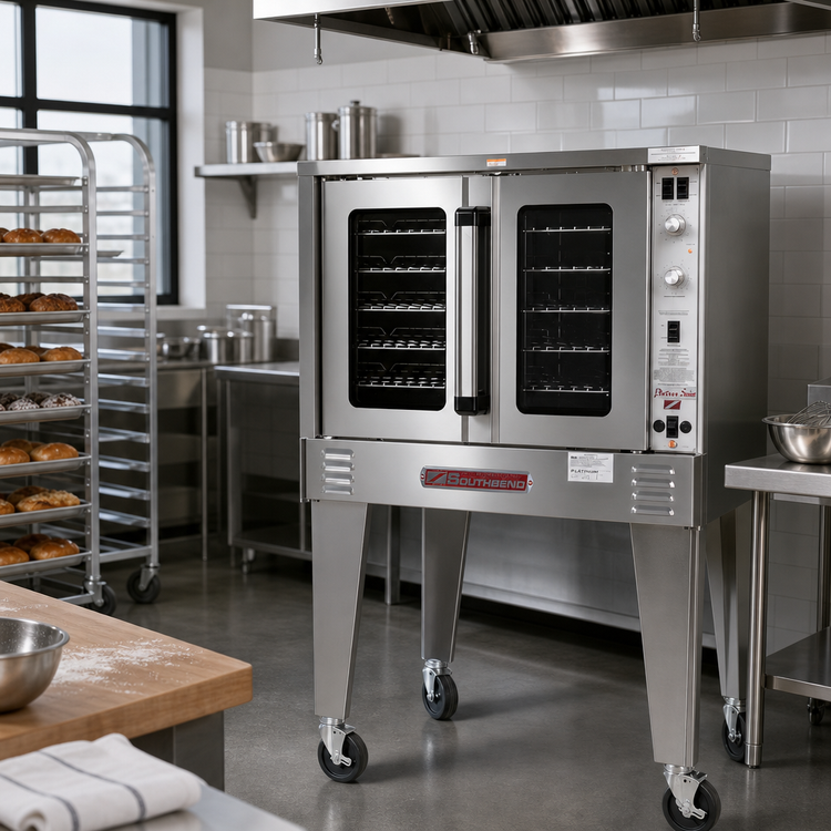 Product image #2 for Southbend Platinum Bakery Depth Single Deck Electric Convection Oven, 7.5 kW, Standard Controls, Dependent Glass Doors